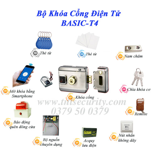 Bộ khóa cổng điện tử BASIC-T4 Bộ khóa cổng điện tử BASIC-T4
